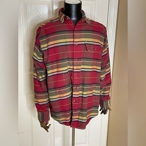 Orvis Aztec Navajo Blanket Styled Men’s Button Down Shirt Size Med 100% Cotton. 